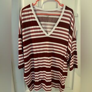 Torrid Super Soft V-Neck Drop Shoulder Tee Size 1